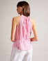 IVIEEY-Tops-It's all in the details: Halter neck top Sleeveless Frilled high neck Drawstring waist Embroidered leaf design Julia is 5'10" / 1.78m and wears Lilac in a Ted size 1- Ted Baker Romania